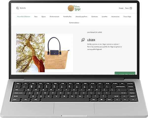 Artisans du liège, site e-commerce