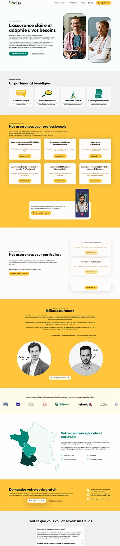 Index du site Hélios Assurances