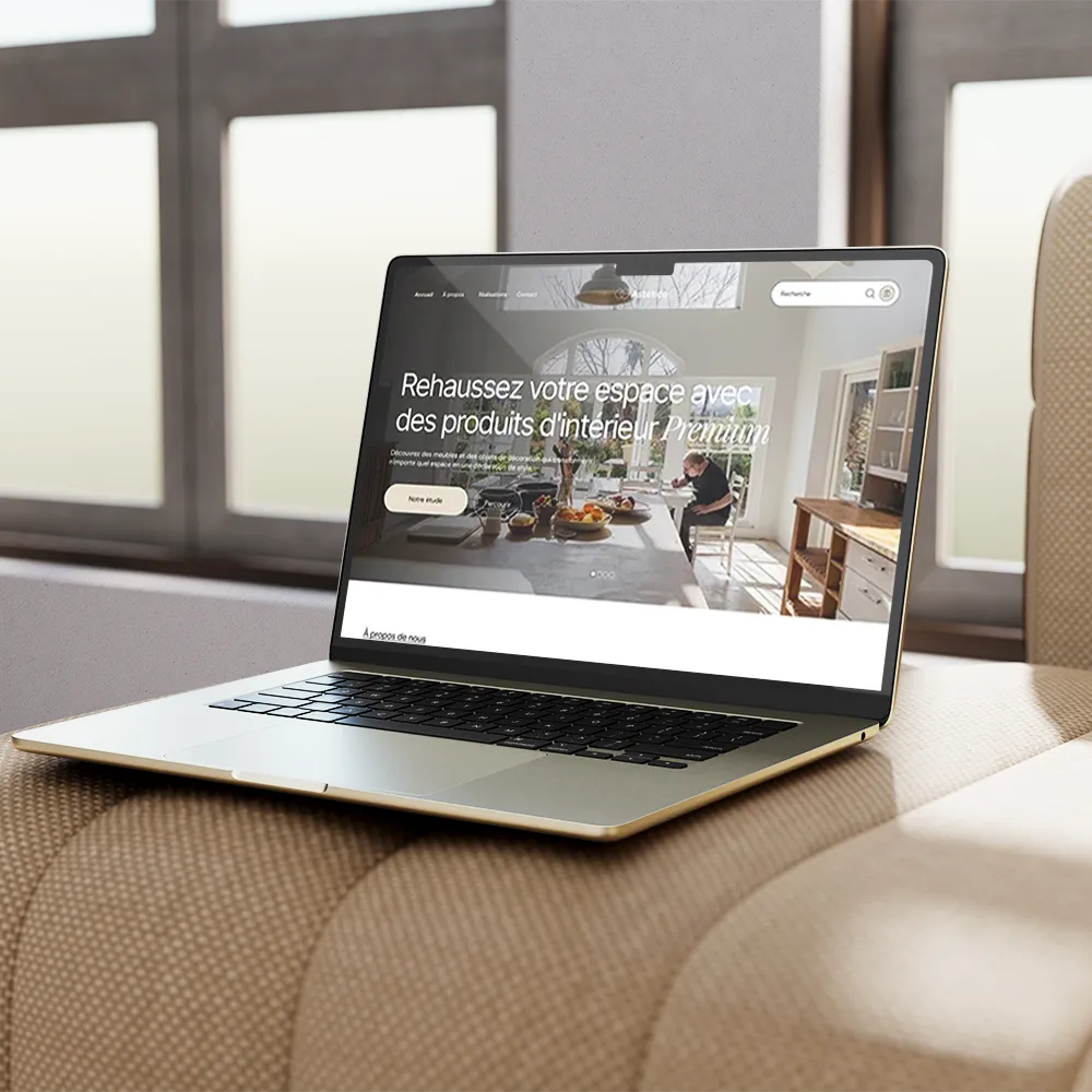 Mockup site architecte sur laptop