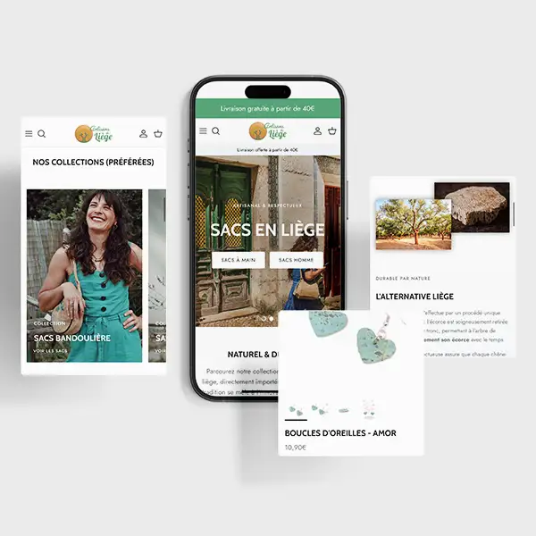 Mockup téléphone du site Artisans du liège