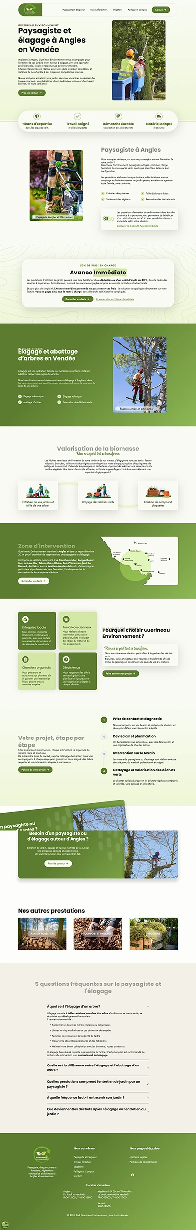Page métier sur Guerineau Environnement