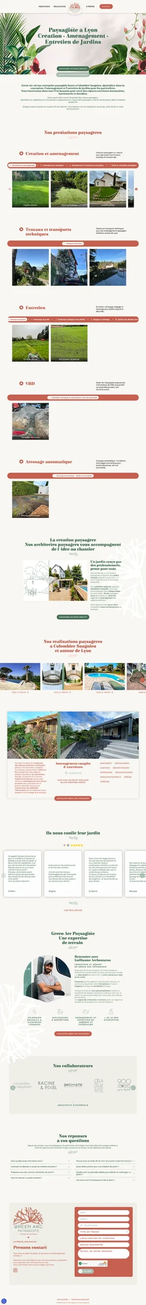 One page de Green Arc Paysagiste