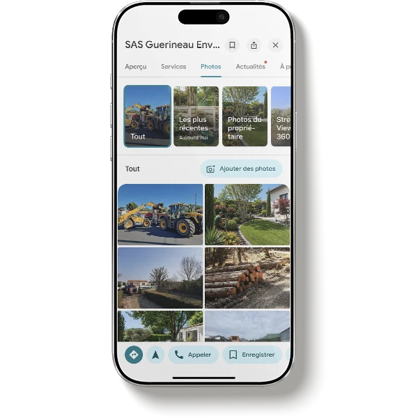 Fiche Google pour les métiers de l'environnement en Vendée