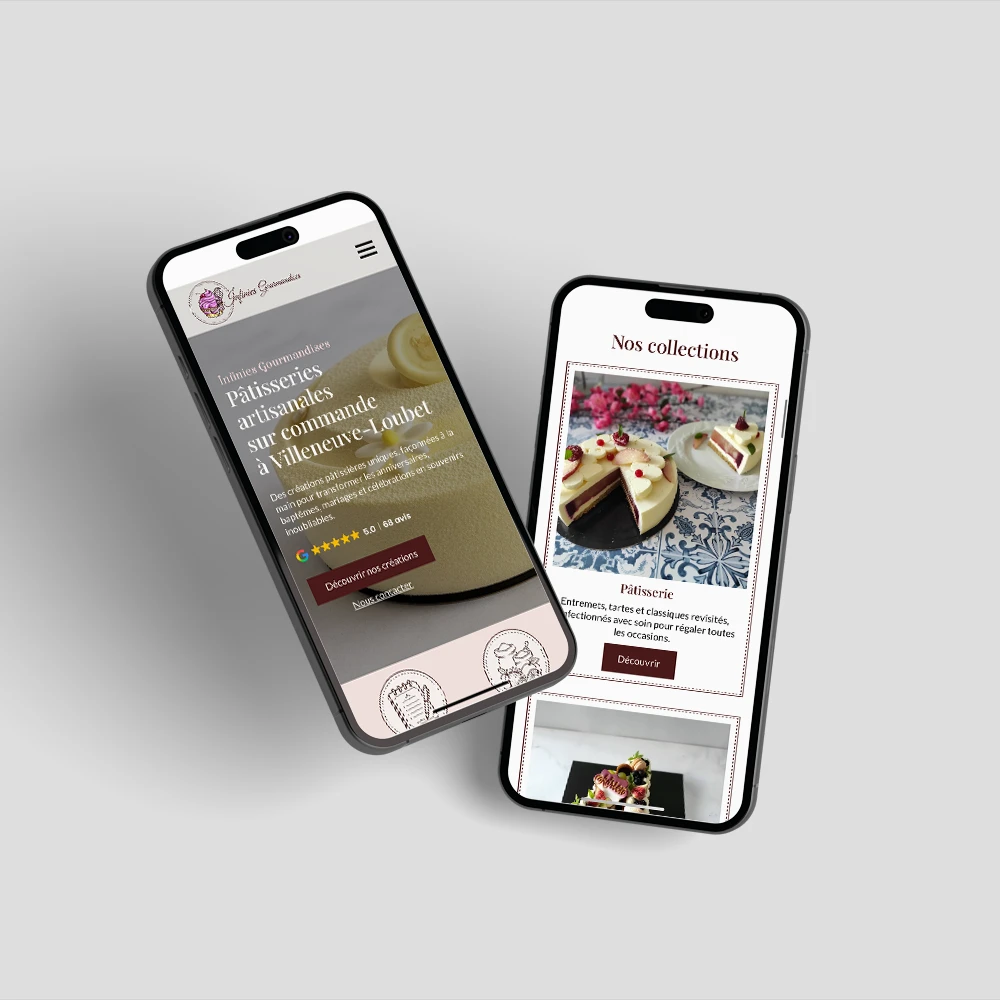 Infinies Gourmandises, site vitrine de pâtisserie