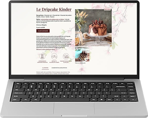 Infinies Gourmandises, site vitrine